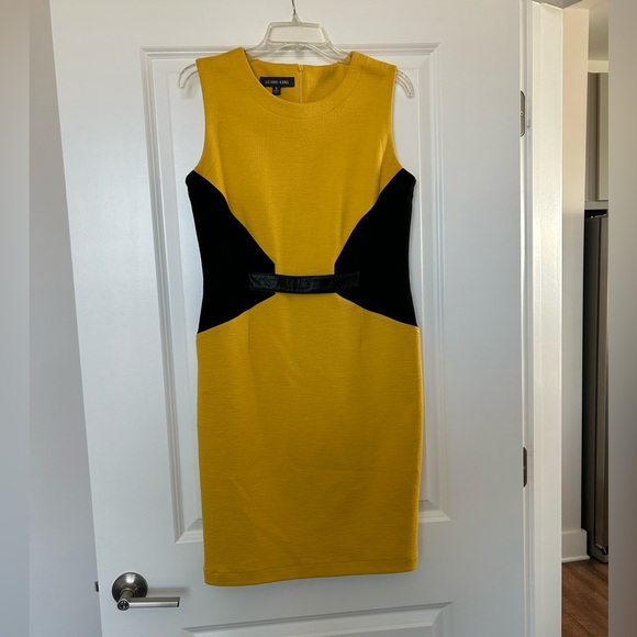 NWOT Women’s Yellow Black Sleeveless Buchanan Kang Dress - Sz 12 - Picture 8 of 16